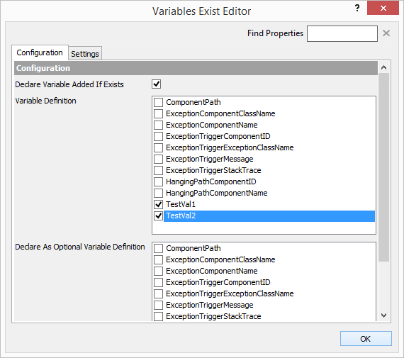 Symantec Workflow Components - Variables Exist
